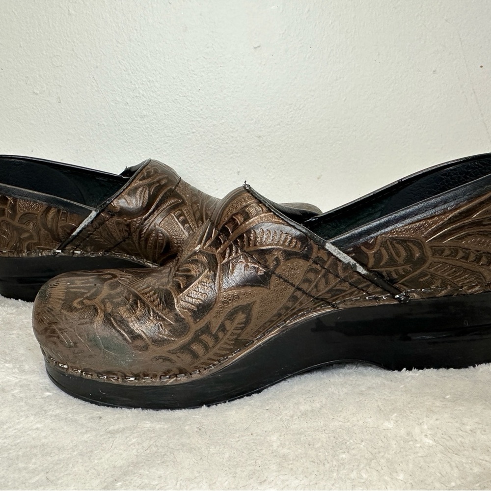 Brown Leather Dasko Clogs Size 38